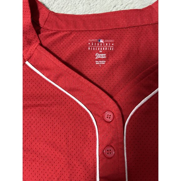 Minnesota Twins Womens Red Henley T-Shirt MLB Genuine Merchandise Size Large - Picture 4 of 8